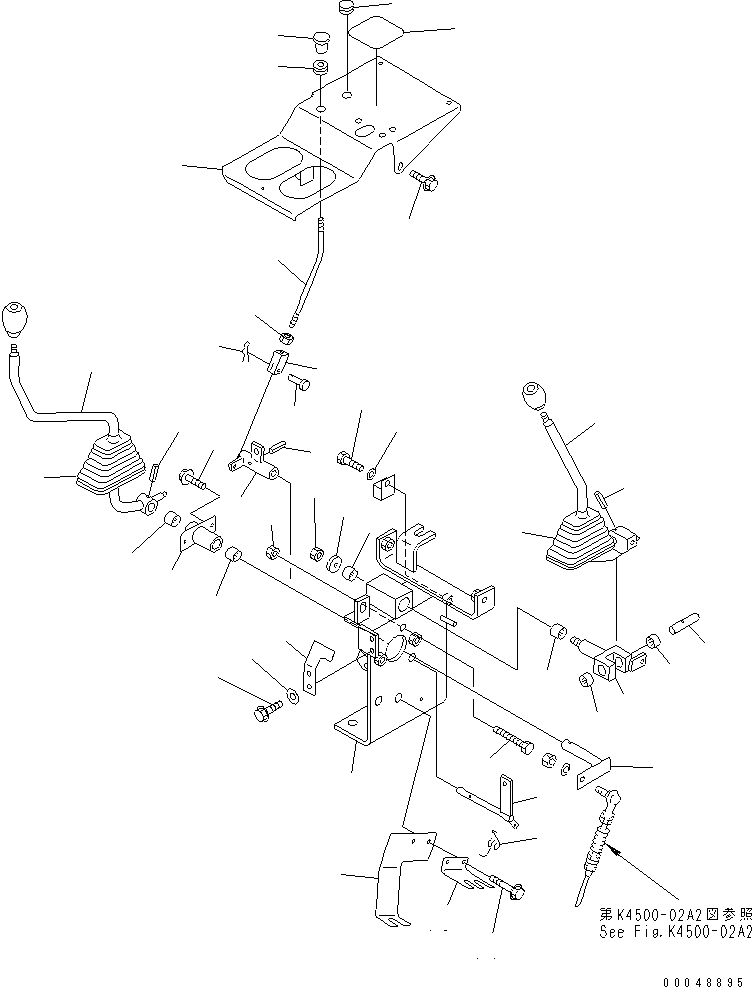 Wheel Loaders Komatsu / WA30-5 S/N 26001-UP (For North America)(wa30-5-c) / WORK EQUIPMENT CONTROL (LEVER) (FOR FRONT ATTACHMENT)(240260 : K4500-01A1)