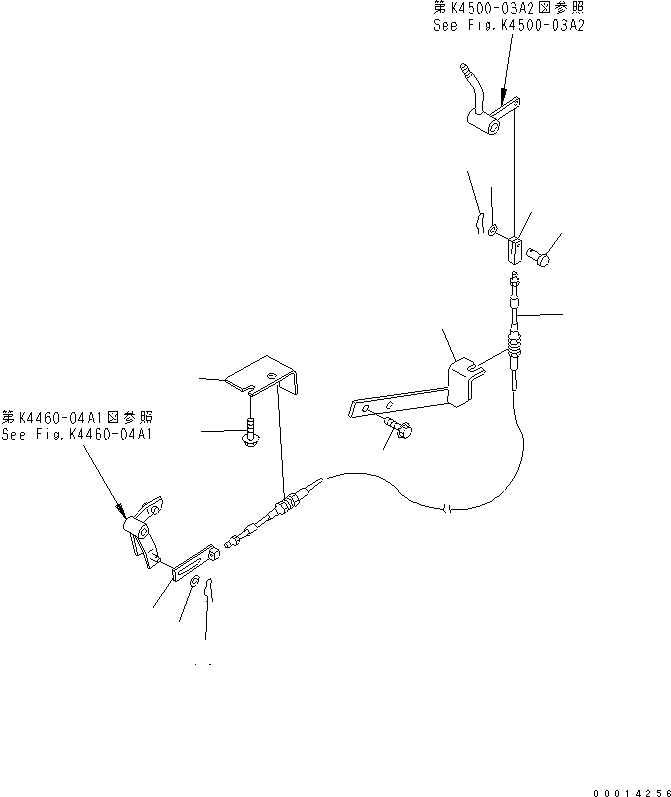 Wheel Loaders Komatsu / WA30-5 S/N 26001-UP (For North America)(wa30-5-c) / WORK EQUIPMENT CONTROL (HAND THROTTLE CABLE)(240310 : K4500-04A2)