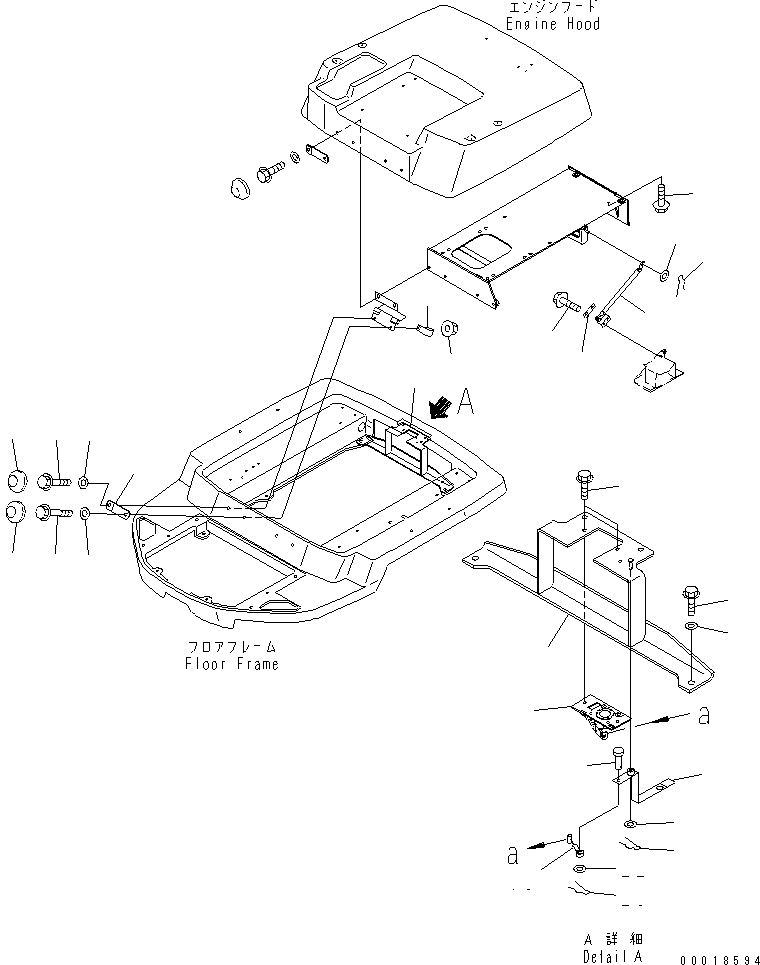 Wheel Loaders Komatsu / WA30-5 S/N 26001-UP (For North America)(wa30-5-c) / ENGINE HOOD (MOUNT) (SEAT BELT)(270060 : M4100-02A3)