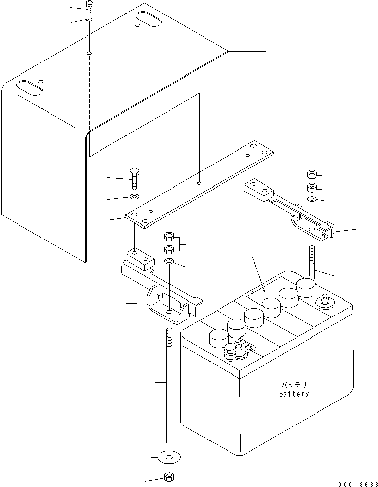 Wheel Loaders Komatsu / WA30-5-CN S/N 26001-UP(wa30-50r) / BATTERY MOUNT PARTS(120020 : E0120-01A0)