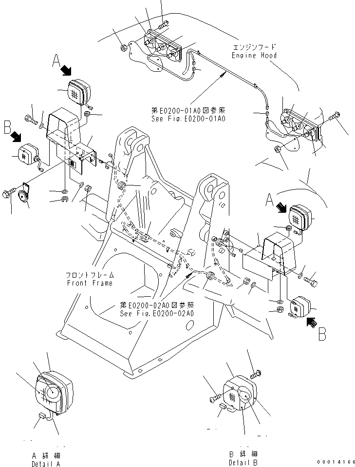 Wheel Loaders Komatsu / WA30-5-CN S/N 26001-UP(wa30-50r) / VEHICLE LAMP AND HONE(120110 : E0300-01A0)