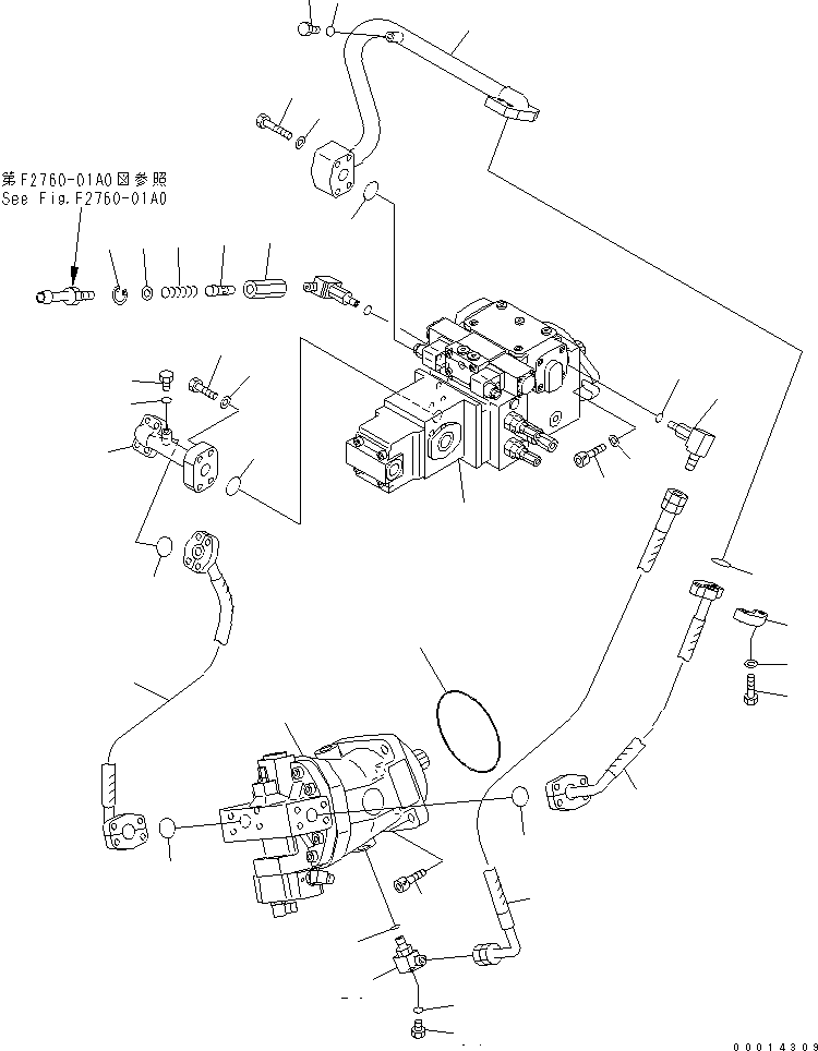 Wheel Loaders Komatsu / WA30-5-CN S/N 26001-UP(wa30-50r) / TRANSFER (PUMP AND MOTOR DRAIN LINE)(150030 : F2420-53A0)