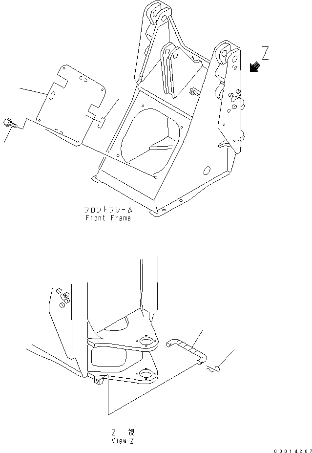 Wheel Loaders Komatsu / WA30-5-CN S/N 26001-UP(wa30-50r) / BAR ROCK AND COVER (FOR ATTACHMENT)(210060 : J4190-01A1)