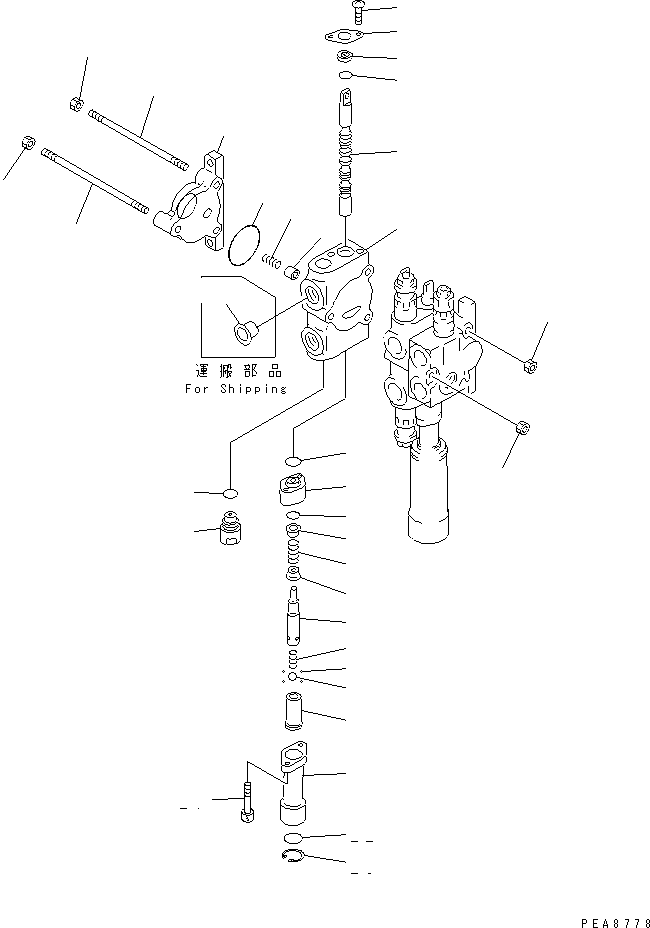 Wheel Loaders Komatsu / WA30-5-CN S/N 26001-UP(wa30-50r) / 2-SPOOL CONTROL VALVE (2/2) (WITH PRESSURE PICK-UP LINE)(420220 : Y1683-02A0)