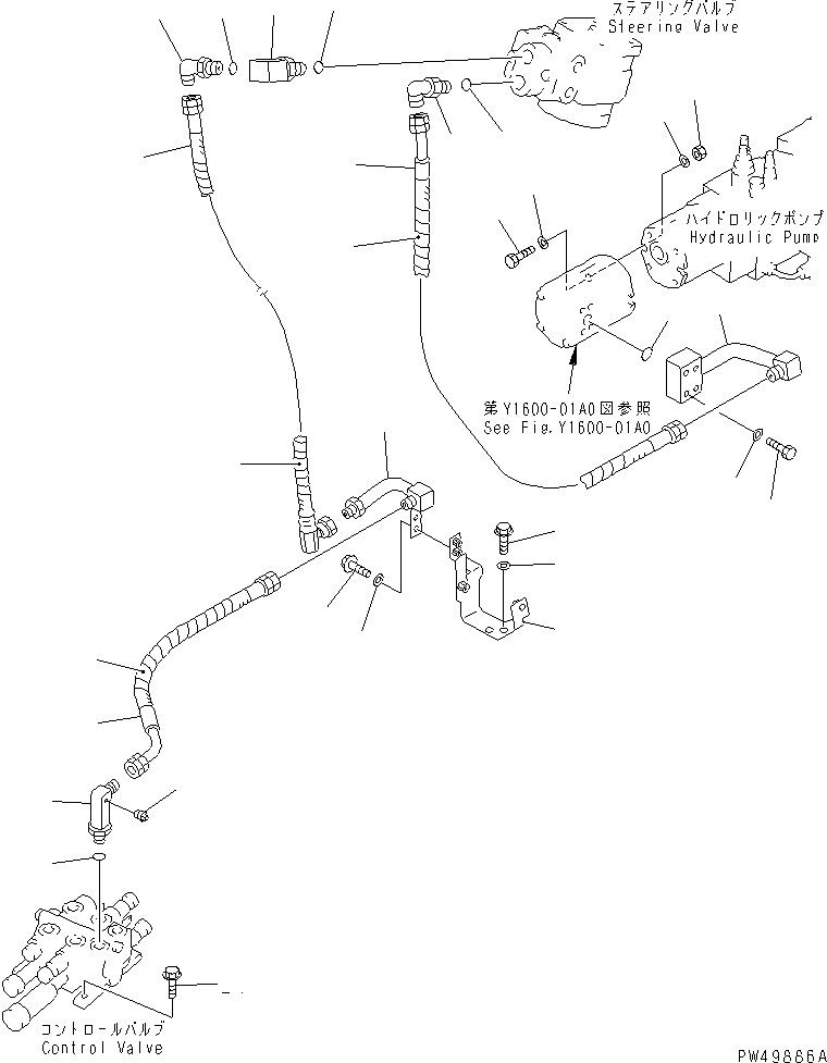 Wheel Loaders Komatsu / WA30-5-X S/N 15001-25999(wa30-52r) / HYDRAULIC PIPING (DELIVERY LINE)(#17840-21157)(180030 : H4200-01A0A)