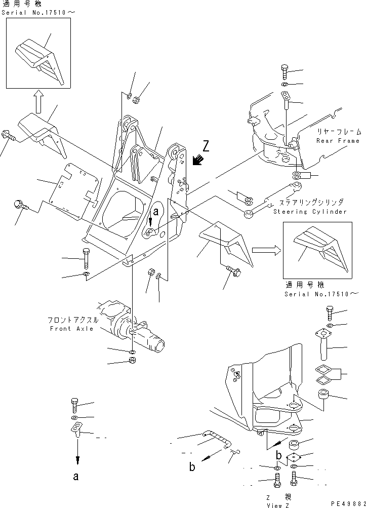Wheel Loaders Komatsu / WA30-5-X S/N 15001-25999(wa30-52r) / FRONT FRAME (WITH FRONT ATTACHMENT)(#15001-)(210030 : J4110-01A1)