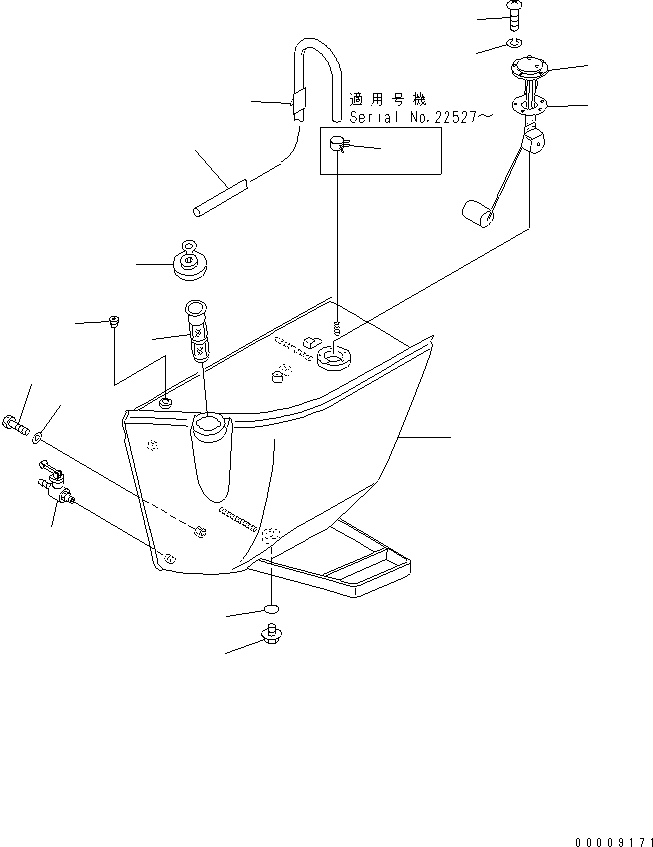 Wheel Loaders Komatsu / WA30-5 S/N 15001-UP(wa30-5c) / FUEL TANK(#21434-)(090020 : D0100-01A0A)