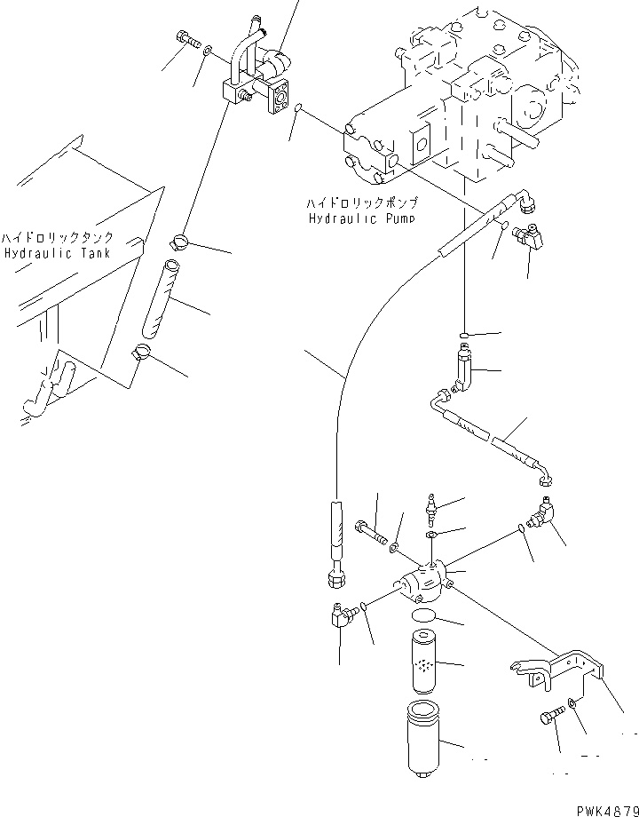 Wheel Loaders Komatsu / WA30-5 S/N 15001-UP(wa30-5c) / HST PIPING (SUCTION AND CHARGE LINE)(#21158-)(150060 : F2760-01A0B)