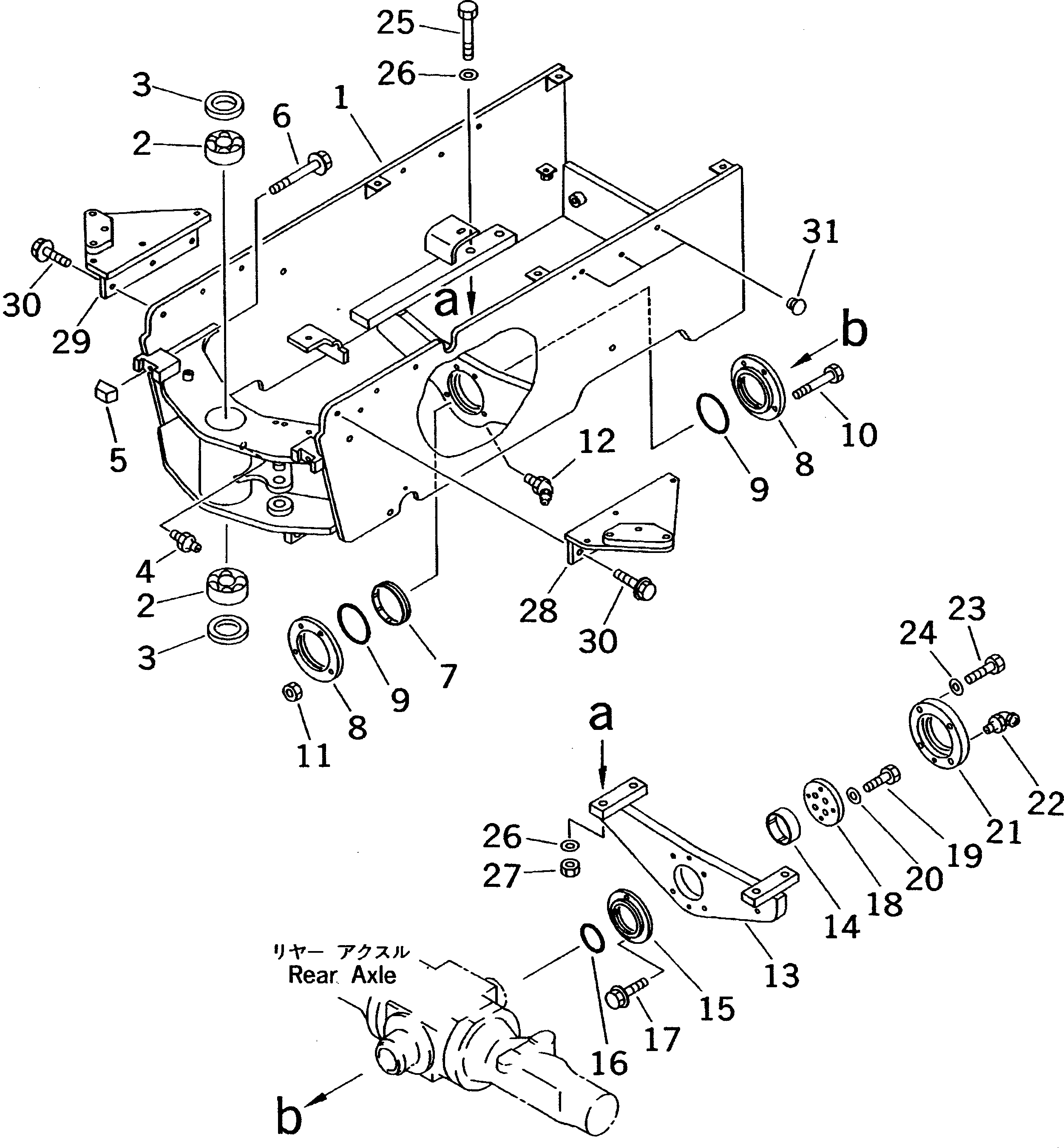 Wheel Loaders Komatsu / WA30-5 S/N 15001-UP(wa30-5c) / REAR FRAME(#15001-17839)(210030 : J4120-01A0)