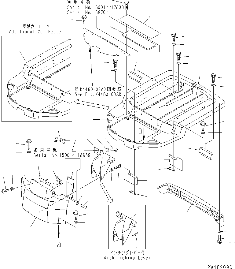 Wheel Loaders Komatsu / WA30-5 S/N 15001-UP(wa30-5c) / FLOOR FRAME (WITH CAB)(240320 : K4200-01A0)