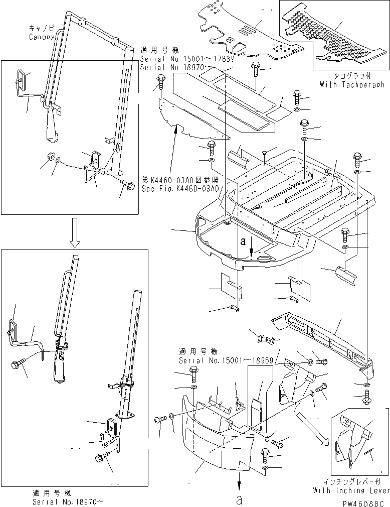 Wheel Loaders Komatsu / WA30-5 S/N 15001-UP(wa30-5c) / FLOOR FRAME (WITH CANOPY)(240330 : K4200-01A1)