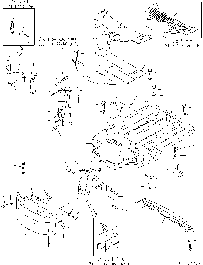 Wheel Loaders Komatsu / WA30-5 S/N 15001-UP(wa30-5c) / FLOOR FRAME (WITHOUT CANOPY AND CAB)(#18970-)(240350 : K4200-01A2A)