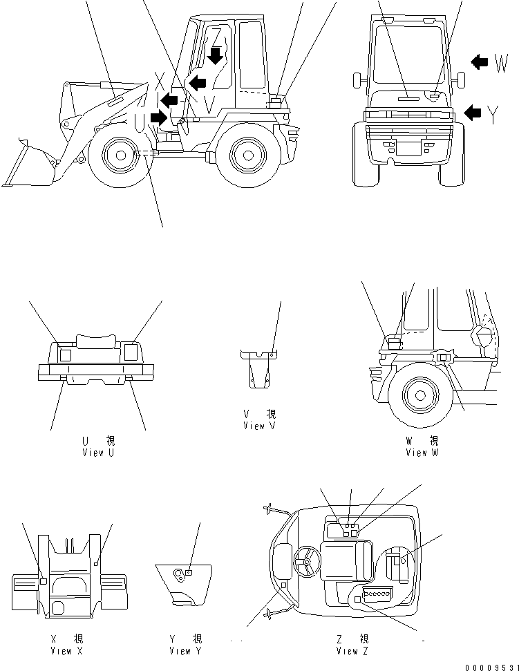 Wheel Loaders Komatsu / WA30-5 S/N 15001-UP(wa30-5c) / MARKS AND PLATES (WITH CAB) (ENGLISH)(#18974-22014)(360020 : U0100-01A2A)