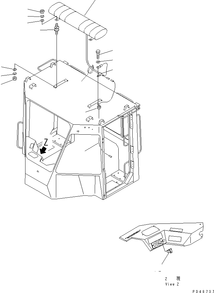 Wheel Loaders Komatsu / WA300-3A-XW S/N 50001-52999(wa300-2r) / BEACON LAMP (WITH 2-PERSONS CAB)(#50001-)(030060 : 1713)