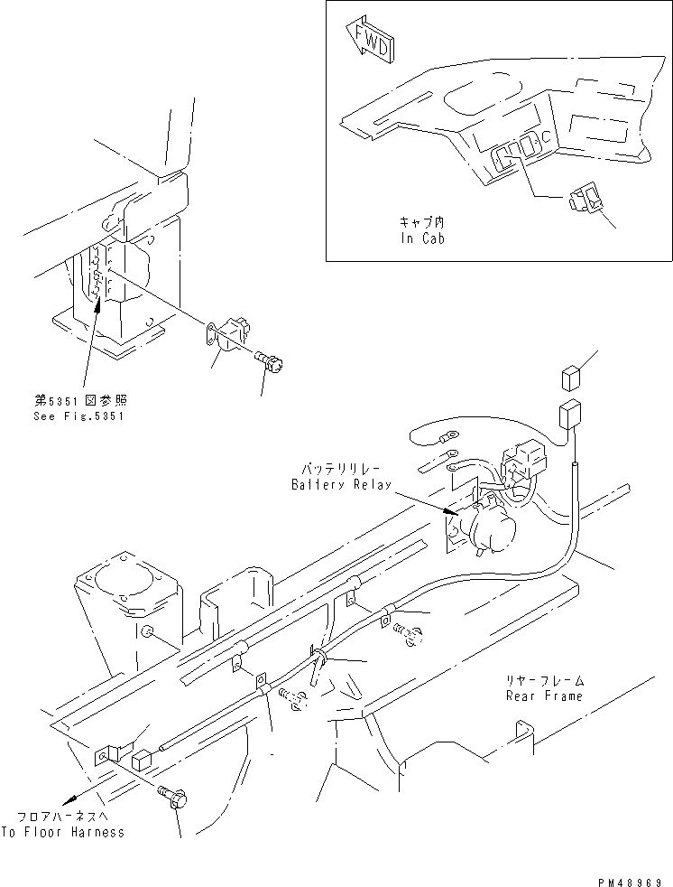 Wheel Loaders Komatsu / WA300-3A-XW S/N 50001-52999(wa300-2r) / ELECTRICAL SYSTEM (HEAT WIRE GLASS LINE)(FOR FRONT CENTER WINDOW)(WITH 2-PERSONS CAB)(#50001-)(030100 : 1763)
