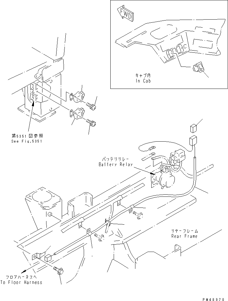 Wheel Loaders Komatsu / WA300-3A-XW S/N 50001-52999(wa300-2r) / ELECTRICAL SYSTEM (HEAT WIRE GLASS LINE) (FOR FRONT CENTER AND   SIDE WINDOW) (WITH 2-PERSONS CAB)(#50001-)(030110 : 1764)