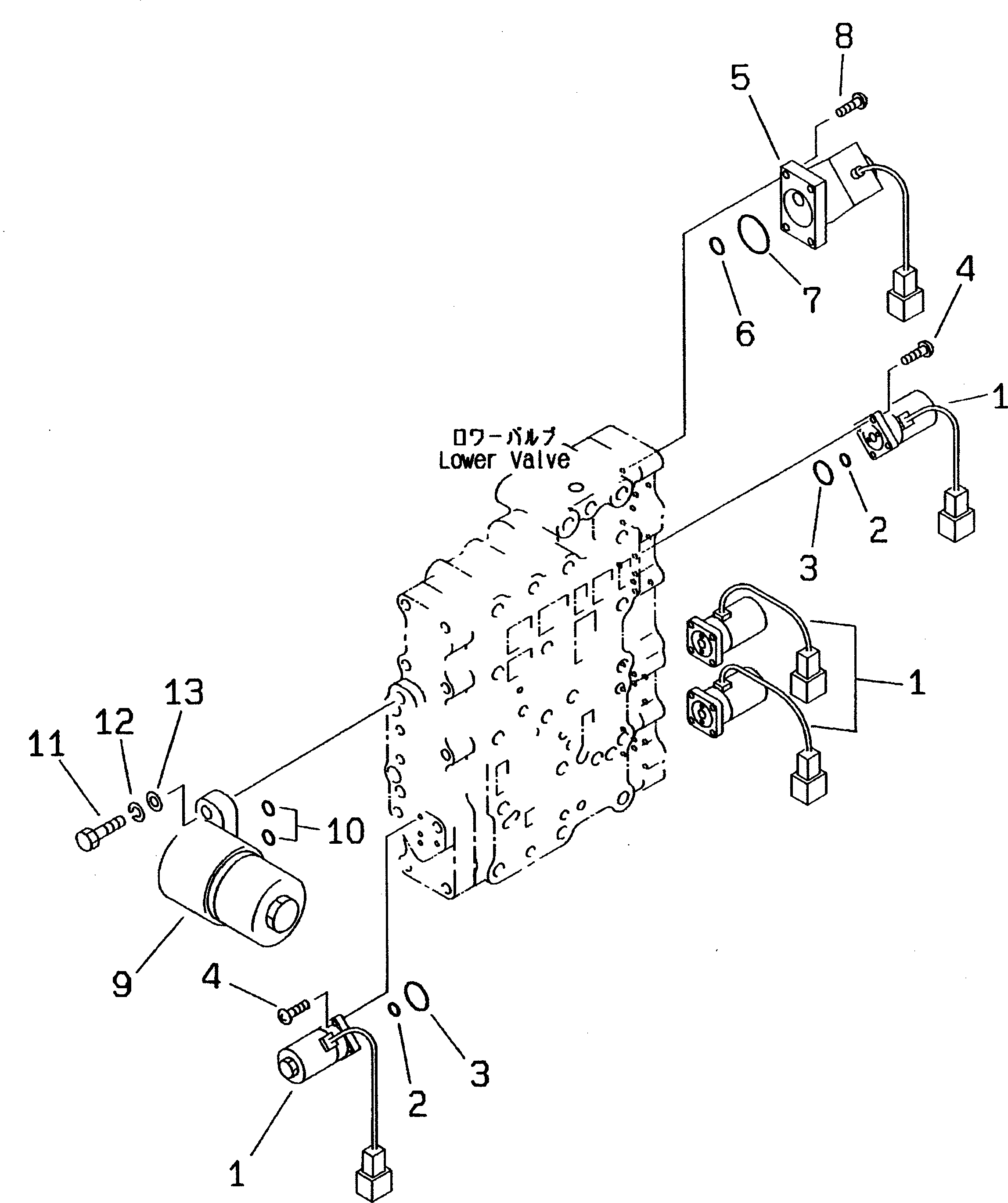 Wheel Loaders Komatsu / WA300-3A-XW S/N 50001-52999(wa300-2r) / TRANSMISSION CONTROL VALVE (3/4) (SOLENOID VALVE)                (SNOW REMOVING SPEC.)(#50001-)(060150 : 2343)