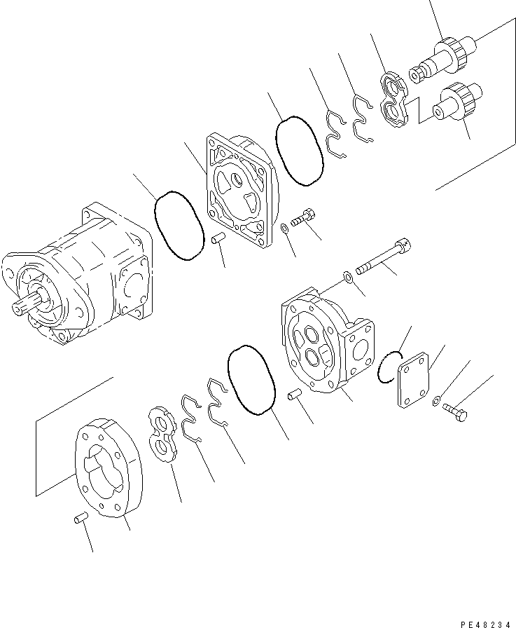 Wheel Loaders Komatsu / WA300-3A-XW S/N 50001-52999(wa300-2r) / TRANSMISSION (HYDRAULIC PUMP) (2/2) (SNOW REMOVING SPEC.)(#50001-)(060200 : 2352)
