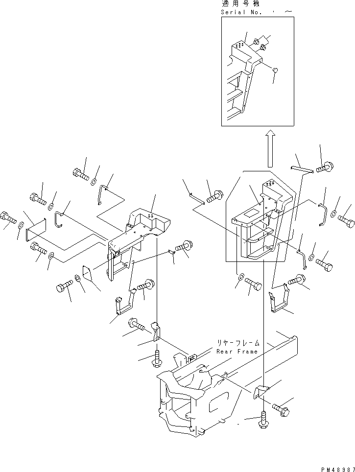Wheel Loaders Komatsu / WA300-3A-XW S/N 50001-52999(wa300-2r) / REAR FENDER AND LADDER (WITH 2-PERSONS CAB)(#50001-)(120160 : 5163)