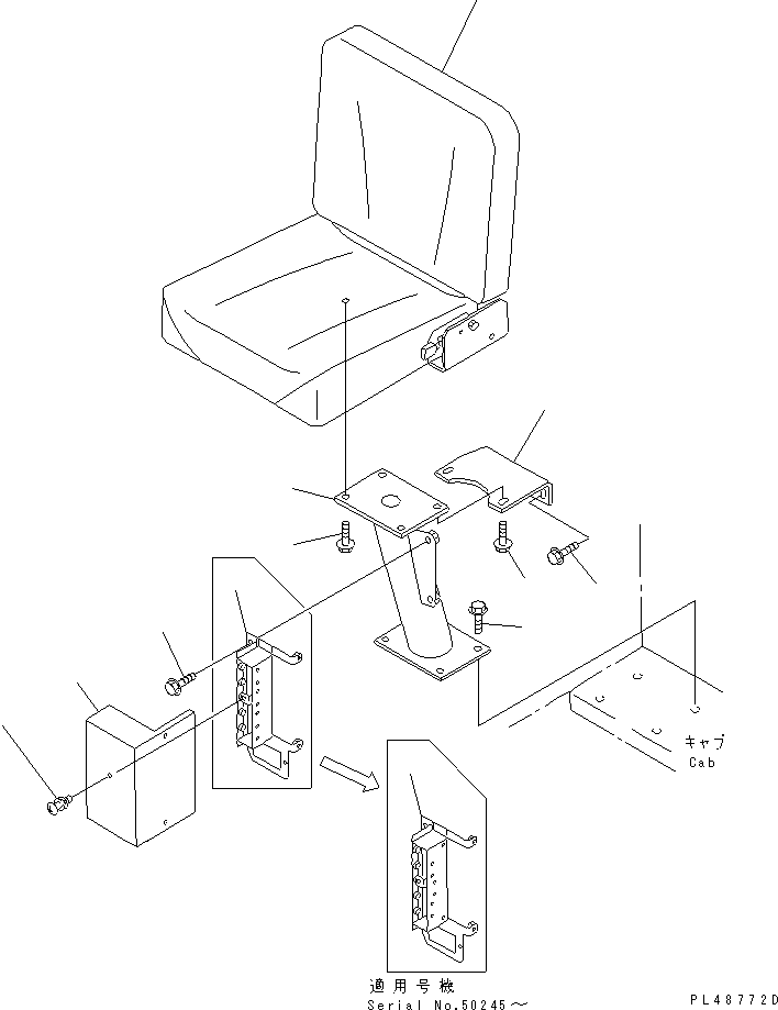 Wheel Loaders Komatsu / WA300-3A-XW S/N 50001-52999(wa300-2r) / AUXILIARY SEAT (WITH 2-PERSONS CAB)(#50001-)(120200 : 5351)