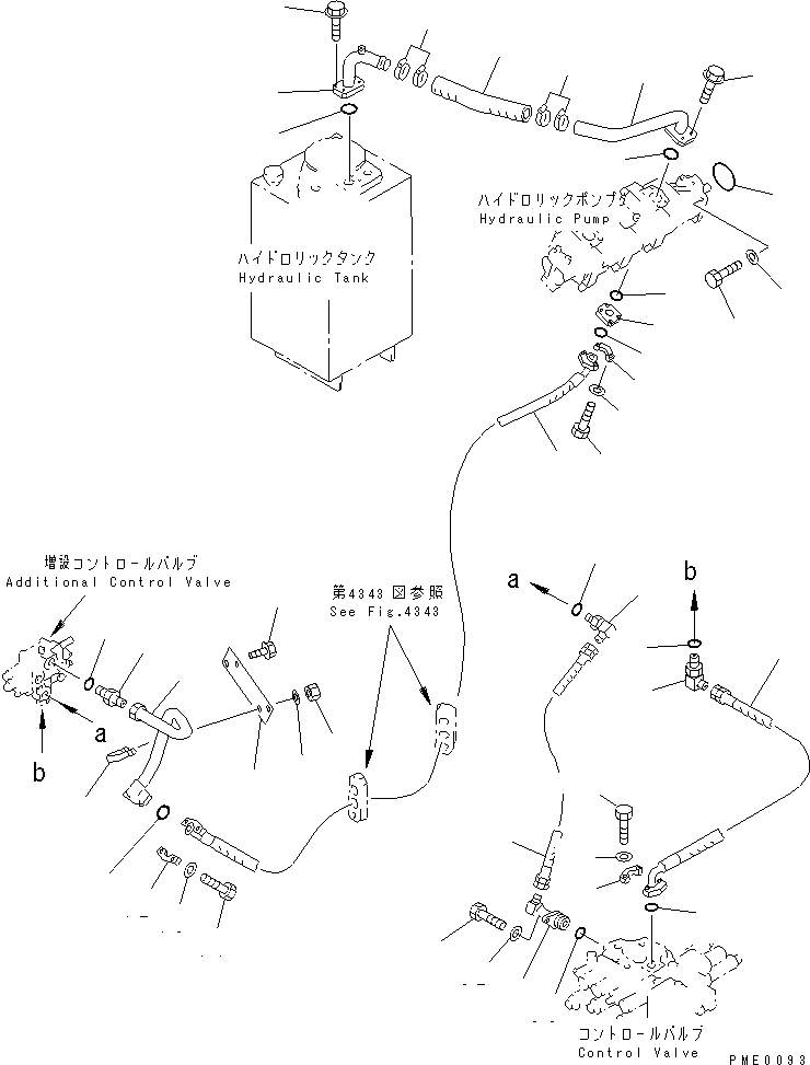 Wheel Loaders Komatsu / WA300-3A-XW S/N 50001-52999(wa300-2r) / HYDRAULIC PIPING (SUCTION AND DELIVERY LINE)                     (WITH 5-SPOOL CONTROL VALVE)(#50001-)(150040 : 6405)