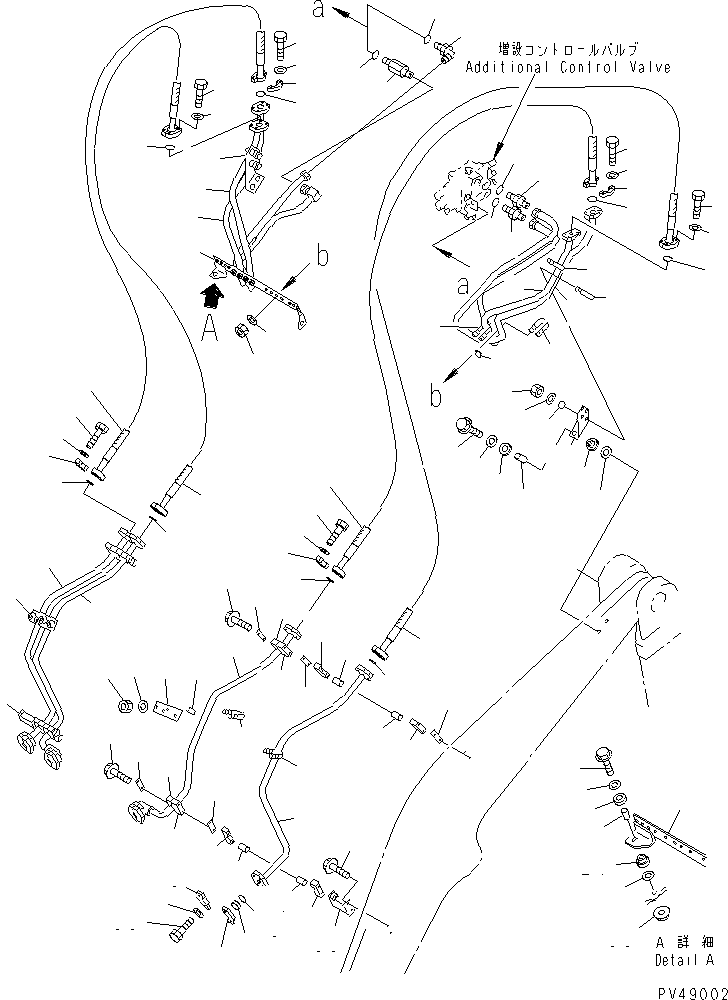 Wheel Loaders Komatsu / WA300-3A-XW S/N 50001-52999(wa300-2r) / HYDRAULIC PIPING (FRONT ATTACHMENT LINE) (WITH ADDITIONAL 2-SPOOLCONTROL VALVE)(#50001-)(150070 : 6471)