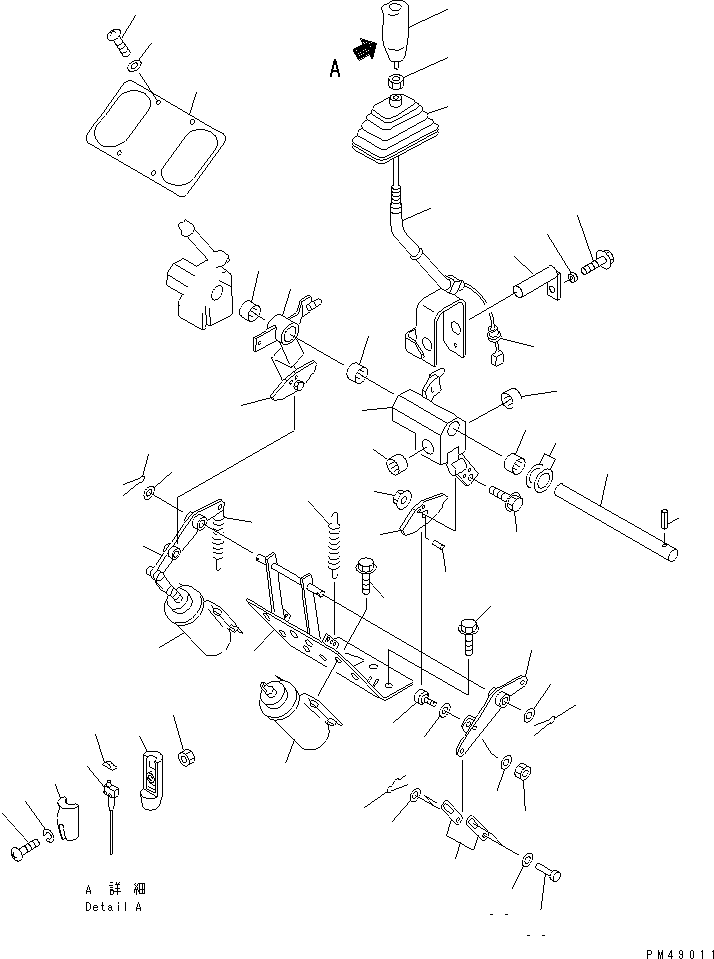 Wheel Loaders Komatsu / WA300-3A-XW S/N 50001-52999(wa300-2r) / WORK EQUIPMENT CONTROL LEVER (MONO LEVER TYPE) (WITH FRONT ATT.) (WITH 3-SPOOL CONTROL VALVE)(#50001-)(150220 : 6661)