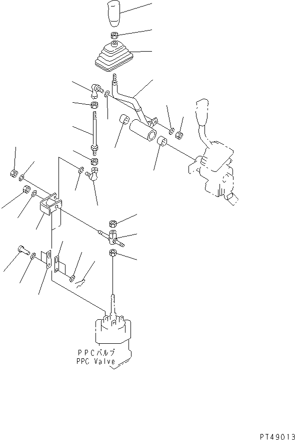Wheel Loaders Komatsu / WA300-3A-XW S/N 50001-52999(wa300-2r) / FRONT ATTACHMENT CONTROL LEVER AND LINKAGE(WITH FRONT ATTACHMENT)(WITH 3-SPOOL CONTROL VALVE)(#50001-)(150240 : 6663)