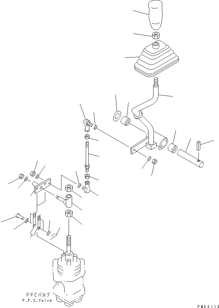Wheel Loaders Komatsu / WA300-3A-XW S/N 50001-52999(wa300-2r) / FRONT ATTACHMENT CONTROL LEVER AND LINKAGE(WITH FRONT ATTACHMENT)(WITH 5-SPOOL CONTROL VALVE)(#50001-)(150330 : 6684)