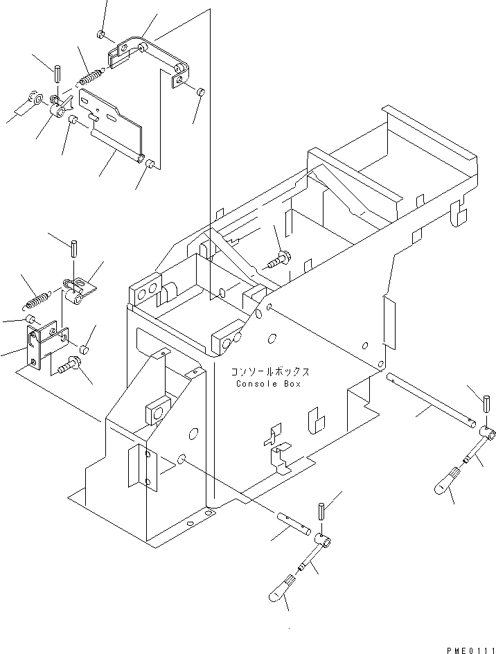 Wheel Loaders Komatsu / WA300-3A-XW S/N 50001-52999(wa300-2r) / WORK EQUIPMENT LOCK LEVER (MONO LEVER TYPE) (WITH FRONT ATT.)    (WITH 5-SPOOL CONTROL VALVE)(#50001-)(150340 : 6685)