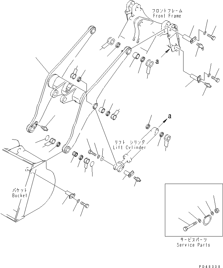 Wheel Loaders Komatsu / WA300-3A-XW S/N 50001-52999(wa300-2r) / LIFT ARM (VEHICLE INSPECTION PARTS)(#50001-)(180020 : 7015)