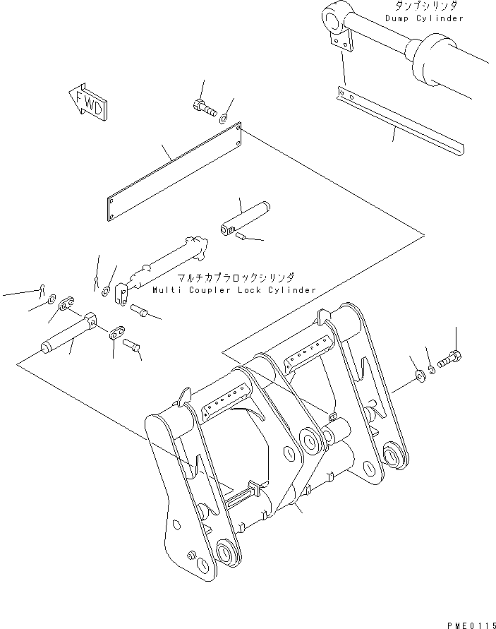 Wheel Loaders Komatsu / WA300-3A-XW S/N 50001-52999(wa300-2r) / MULTI COUPLER (HYDRAULIC TYPE) (1/2) (MULTI COUPLER)             (WITH MULTI BLADE)(#50001-)(180050 : 7063)