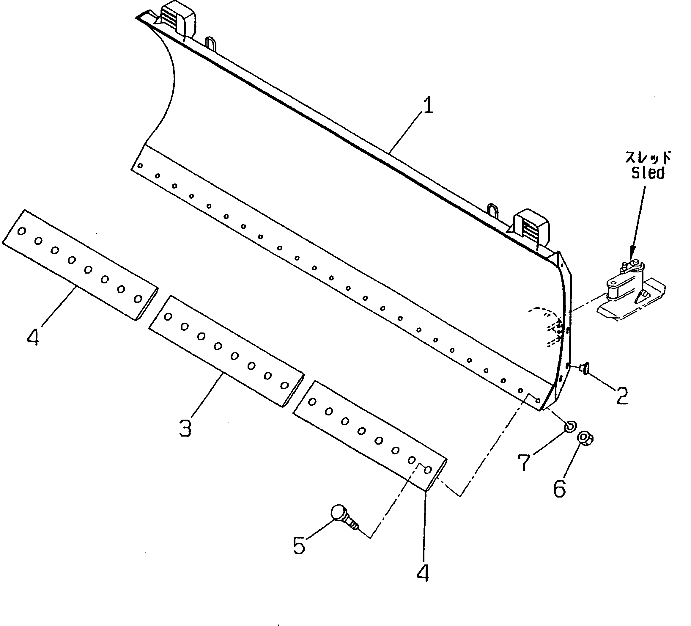 Wheel Loaders Komatsu / WA300-3A-XW S/N 50001-52999(wa300-2r) / PITCH AND ANGLE SNOW PLOW (1/3) (BLADE)(#50001-)(210010 : 8011)