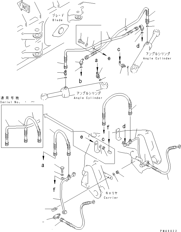 Wheel Loaders Komatsu / WA300-3A-XW S/N 50001-52999(wa300-2r) / PITCH AND ANGLE SNOW PLOW (3/3) (ANGLE CYLINDER LINE)(#50001-)(210030 : 8013)
