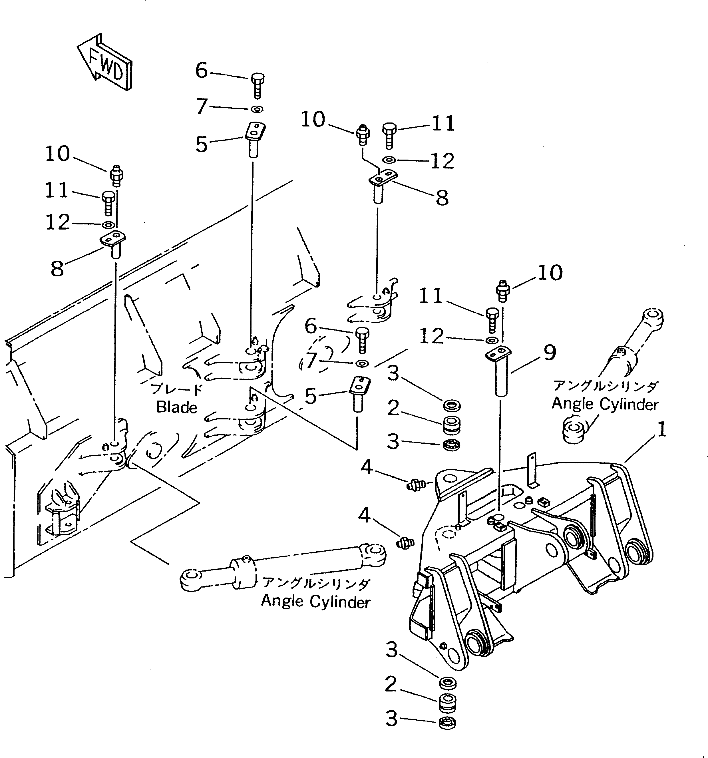 Wheel Loaders Komatsu / WA300-3A-XW S/N 50001-52999(wa300-2r) / PITCH AND ANGLE SNOW PLOW (WITH SHOCK CANCEL BLADE) (2/3)        (CARRIER)(#50001-)(210080 : 8032)