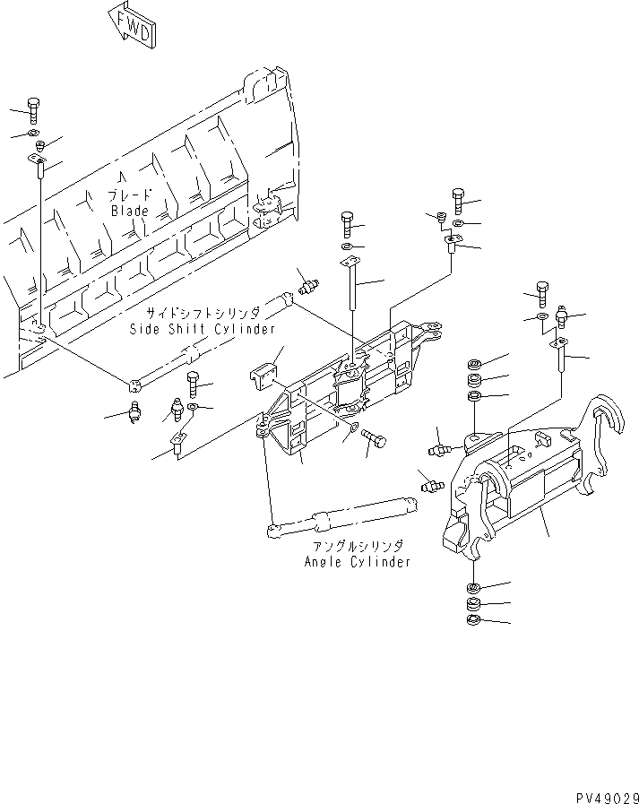 Wheel Loaders Komatsu / WA300-3A-XW S/N 50001-52999(wa300-2r) / SIDE SHIFT¤ PITCH AND ANGLE SNOW PLOW (WITH HYD. MULTI COUPLER)  (2/4) (CARRIER)(#50001-)(210160 : 8126)