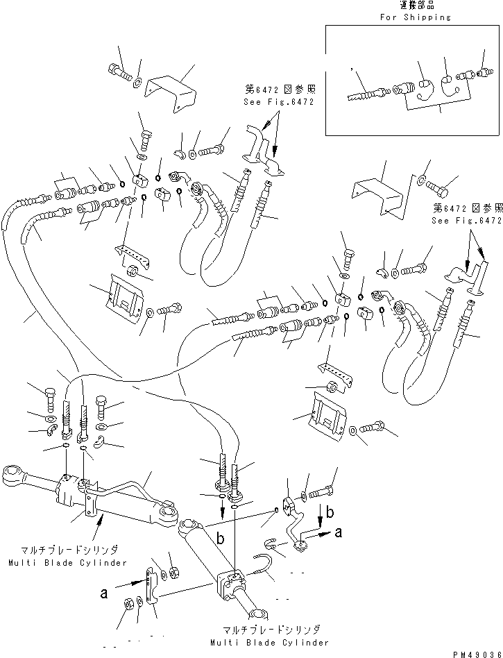 Wheel Loaders Komatsu / WA300-3A-XW S/N 50001-52999(wa300-2r) / MULTI BLADE (WITH HYDRAULIC MULTI COUPLER) (3/3)                 (BLADE CYLINDER LINE)(#50001-)(210300 : 8227)