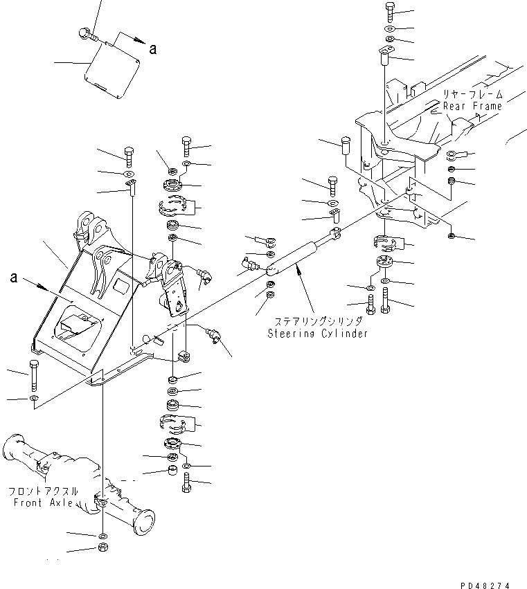 Wheel Loaders Komatsu / WA300-3A-X S/N 50001-52999(wa300-3r) / FRONT FRAME (WITH BUCKET AUTO LEVELING AND REMOTE BUCKET         POSITIONER SYSTEMS)(#50001-)(150040 : 5006)