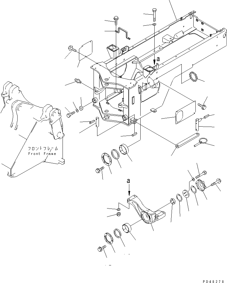 Wheel Loaders Komatsu / WA300-3A-X S/N 50001-52999(wa300-3r) / REAR FRAME (WITH AUTO GREASE SYSTEM)(#50001-)(150110 : 5029)