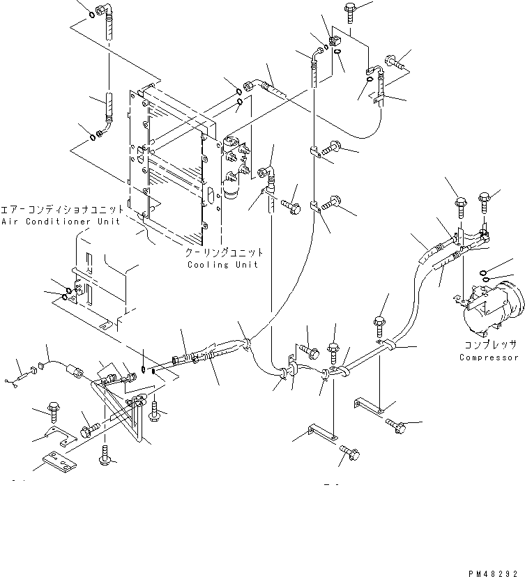 Wheel Loaders Komatsu / WA300-3A-X S/N 50001-52999(wa300-3r) / AIR CONDITIONER RELATED PARTS (2/8) (AIR COMPRESSOR PIPING)(#50001-)(150550 : 5622)