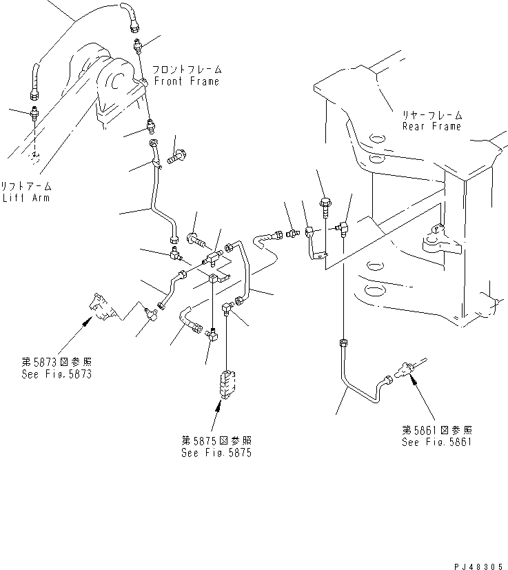 Wheel Loaders Komatsu / WA300-3A-X S/N 50001-52999(wa300-3r) / AUTO GREASE SYSTEM (FRONT FRAME CENTER LINE)(#50001-)(150780 : 5871)