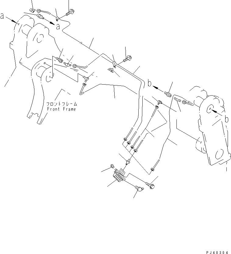 Wheel Loaders Komatsu / WA300-3A-X S/N 50001-52999(wa300-3r) / AUTO GREASE SYSTEM (FRONT FRAME HINGE PIN LINE)(#50001-)(150790 : 5873)