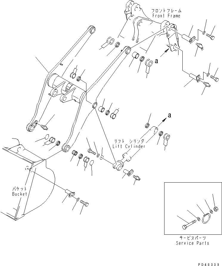 Wheel Loaders Komatsu / WA300-3A-X S/N 50001-52999(wa300-3r) / LIFT ARM (WITH FRONT ATTACHMENT) (WITH 3-SPOOL CONTROL VALVE)(#50001-)(210030 : 7003)