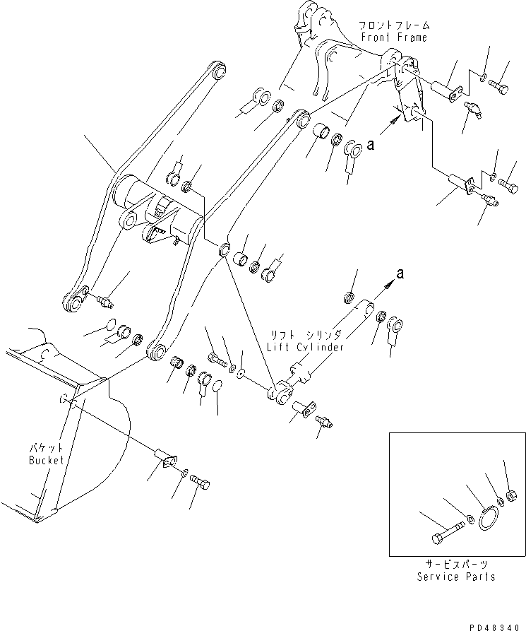 Wheel Loaders Komatsu / WA300-3A-X S/N 50001-52999(wa300-3r) / LIFT ARM (WITH BUCKET AUTO LEVELING AND REMOTE BUCKET POSITIONER SYSTEMS)(#50001-)(210050 : 7005)
