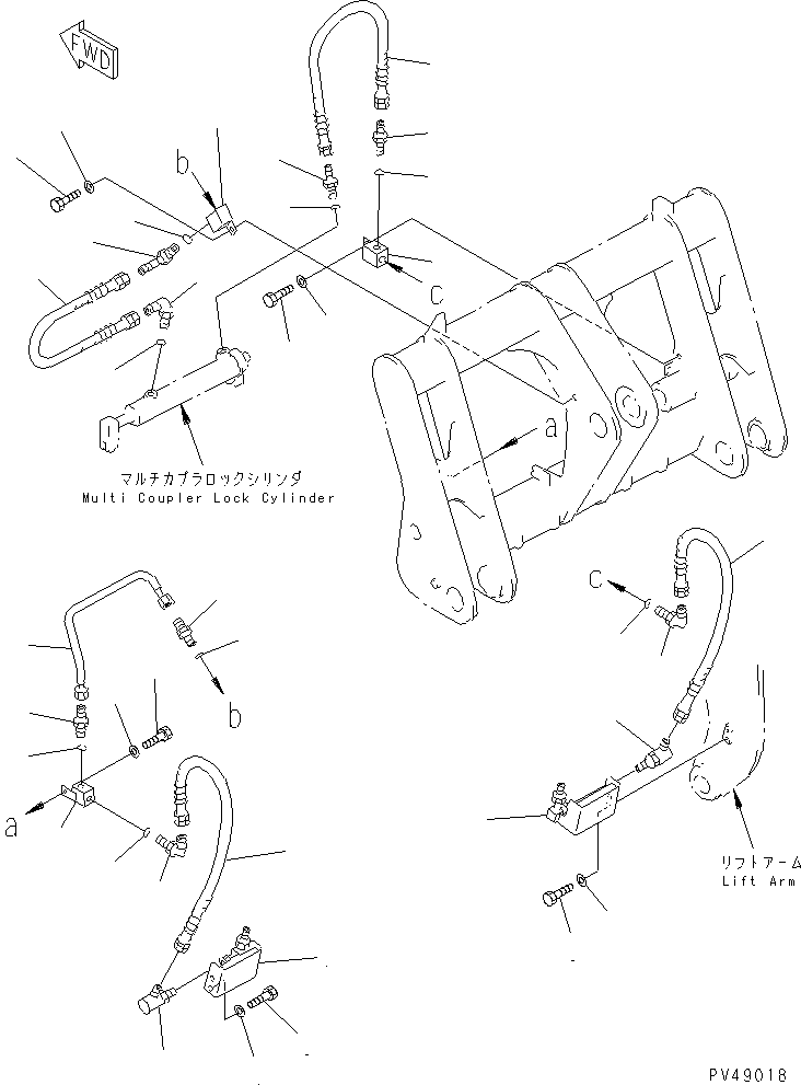 Wheel Loaders Komatsu / WA300-3A-X S/N 50001-52999(wa300-3r) / MULTI COUPLER (HYDRAULIC TYPE) (2/2) (HYDRAULIC PIPING)(#50001-)(210130 : 7062)