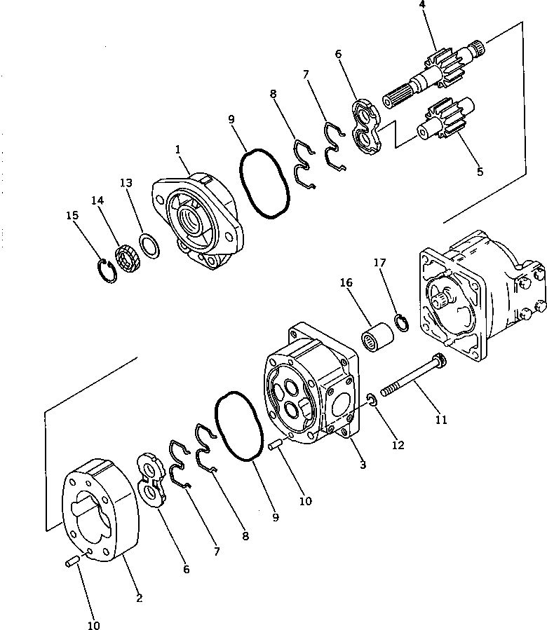 Wheel Loaders Komatsu / WA320-1 S/N 10001-UP (For C.I.S. -30cent. Spec.)(wa320-0c) / HYDRAULIC PUMP (TORQFLOW TRANSMISSION) (1/2)(060140 : 2251)