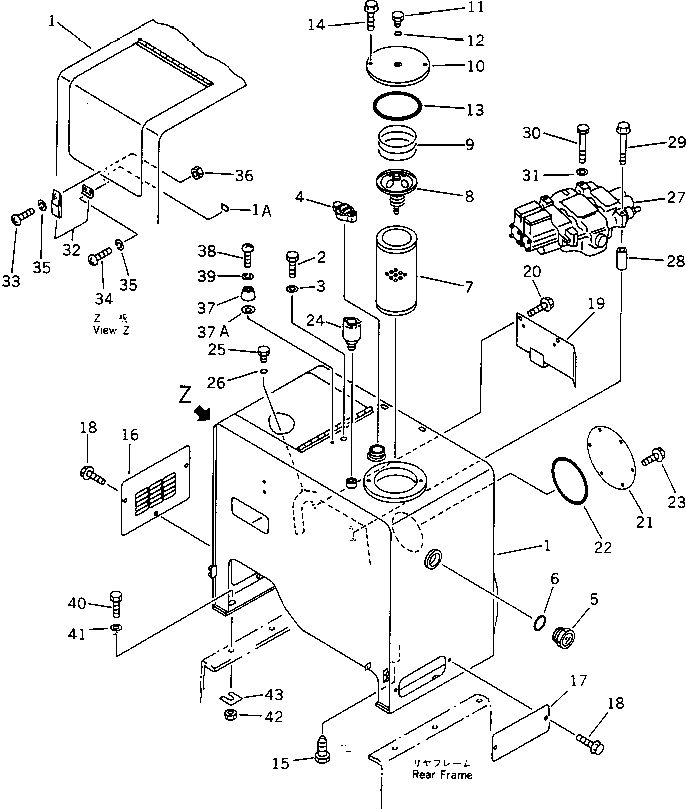 Wheel Loaders Komatsu / WA320-1 S/N 10001-UP (For C.I.S. -30cent. Spec.)(wa320-0c) / HYDRAULIC TANK(#20001-)(180030 : 6101A)