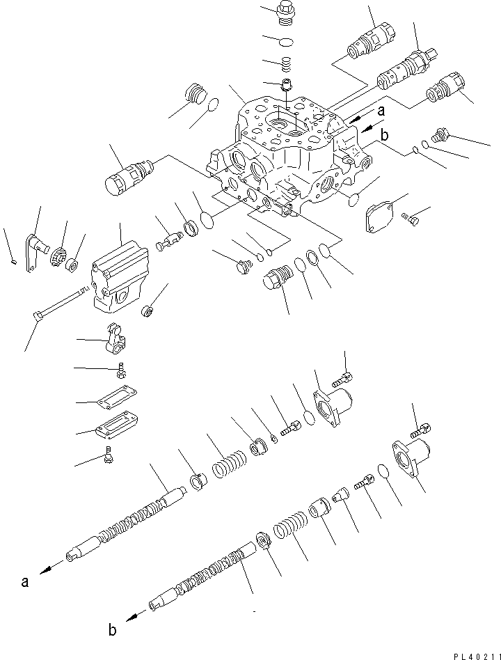 Wheel Loaders Komatsu / WA320-1 S/N 10001-UP (For C.I.S. -30cent. Spec.)(wa320-0c) / 2-SPOOL CONTROL VALVE (1/2)(180040 : 6201)