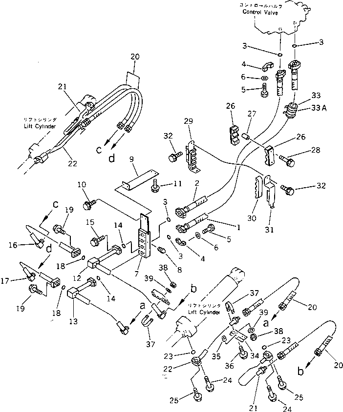 Wheel Loaders Komatsu / WA320-1 S/N 10001-UP (For C.I.S. -30cent. Spec.)(wa320-0c) / HYDRAULIC PIPING (LIFT CYLINDER LINE)(#20001-)(180130 : 6404A)