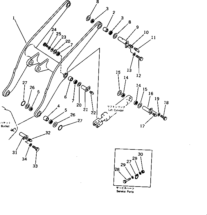 Wheel Loaders Komatsu / WA320-1 S/N 10001-UP (For C.I.S. -30cent. Spec.)(wa320-0c) / LIFT ARM(210010 : 7001)